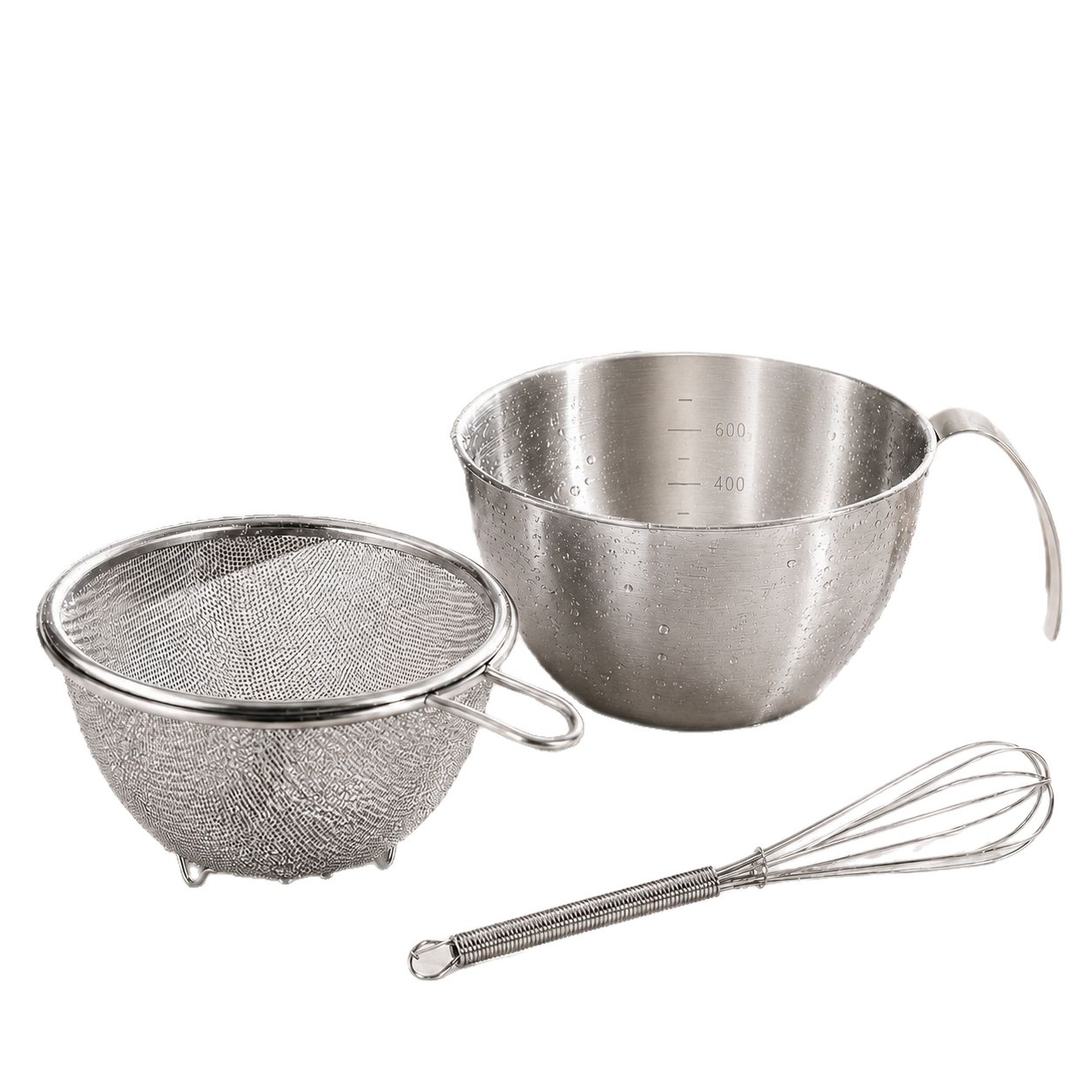 Cocina de acero inoxidable 304 con mango mini cesta de drenaje taza de medición de frutas de café horneado con cuenco de huevos con escala image 5