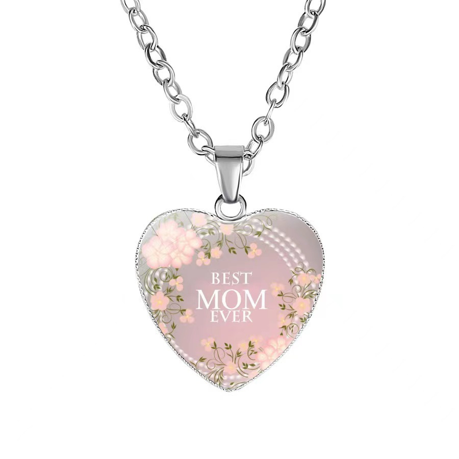 Joyas transfronterizas amor de mamá colgante en forma de corazón coreano simple regalo de vacaciones moda collar universal mujer image 6
