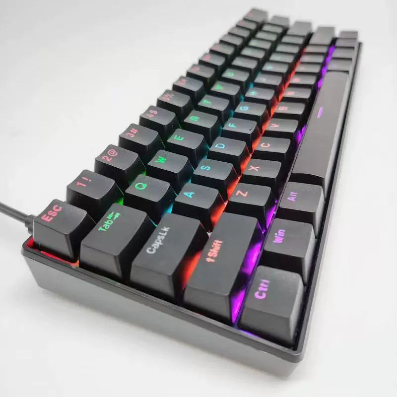 Real Machinery 104 клавиатура синяя щель RGB яркая, звук e-sports универсальная игровая проводная клавиатура