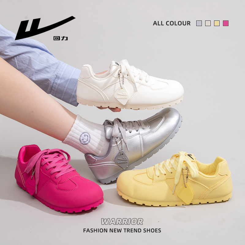 Warrior Women's Shoes 2025 Autumn New Retro Round-Toe German Training Shoes Women's Fashion Versatile Ballet Style Sports Casual Shoes