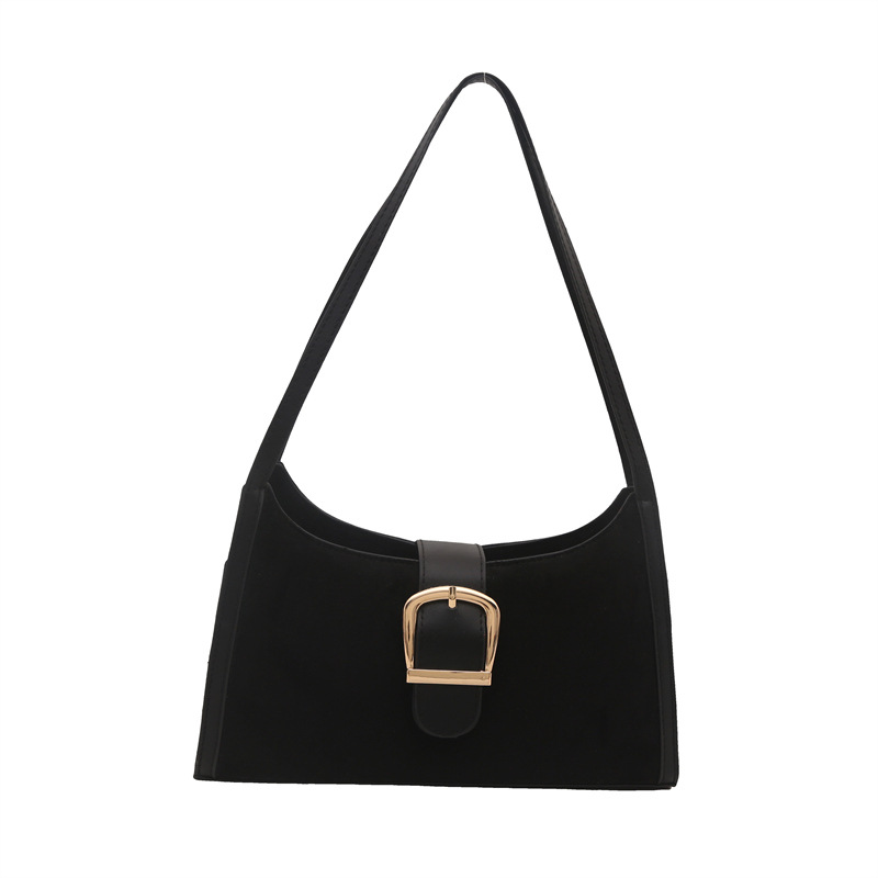 Bolso de axila de color sólido, diseño de nicho, moda, estilo occidental, nueva tendencia, bolso femenino, retro francés, hermoso bolso de hombro de luna nueva