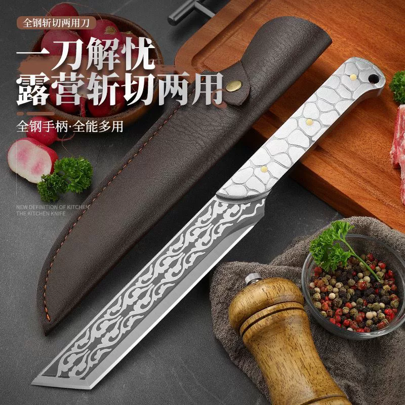 Нарезной нож из нержавеющей стали для кухонных целей, кухонный нож с лезвием, разрезать кость, нож поварской, прямой нож