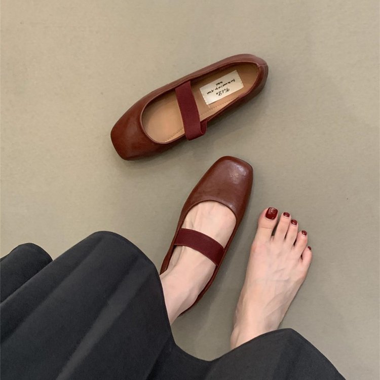 Zapatos de mujer de una sola fragancia 2025 primavera nuevos zapatos de mujer Marizhen zapatos de cama de cabeza cuadrada zapatos suaves de noche
