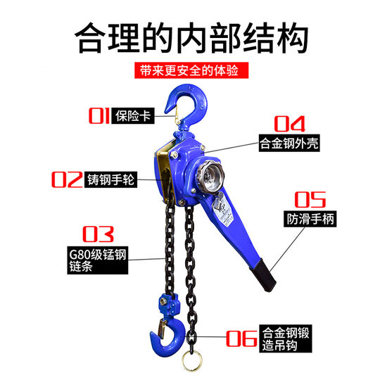 Hand hoist 1 ton 2 ton hand hoist wholesale 0.75t1.5t3t6t9 ton manual chain type hand hoist