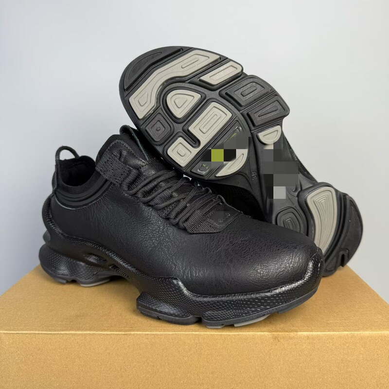 25Th Anniversary Putian Pure Original Aimer New Versatile Genuine Leather Handmade Men's Soft Sole Running Trendy Shoes Black Mid-Top