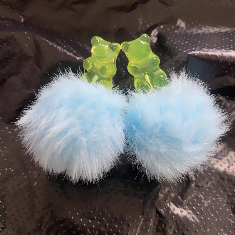 18g Weight Earrings Classification 1 Pair Quantity Daily Occasion Resin Material Bear Pattern Women'S Gender Epoxy Design Fashion Style Fashion Bear Resin Epoxy Women's Earrings 1 Pair 4