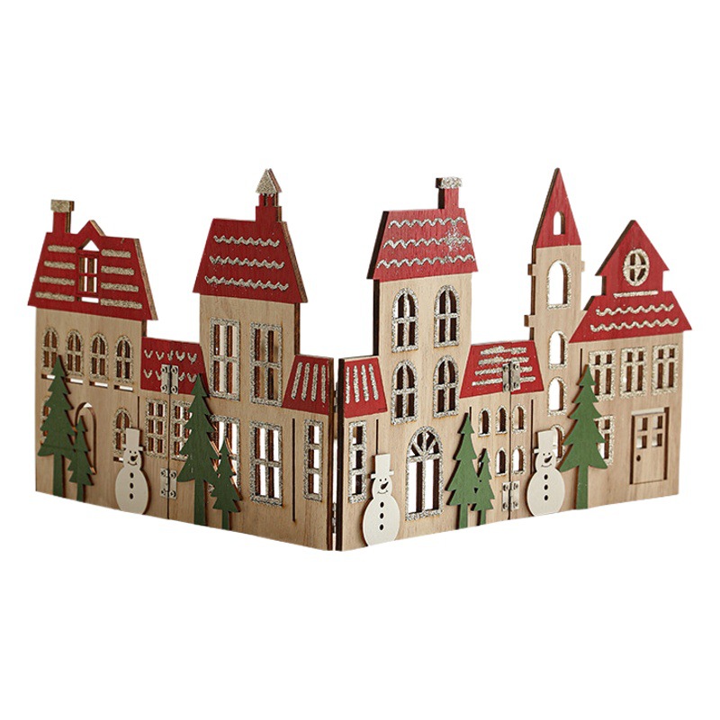 Hong Kong Heng nueva valla de madera de Navidad habitación de estilo europeo árbol de Navidad decoración de pie decoración de la ventana decoraciones de Navidad