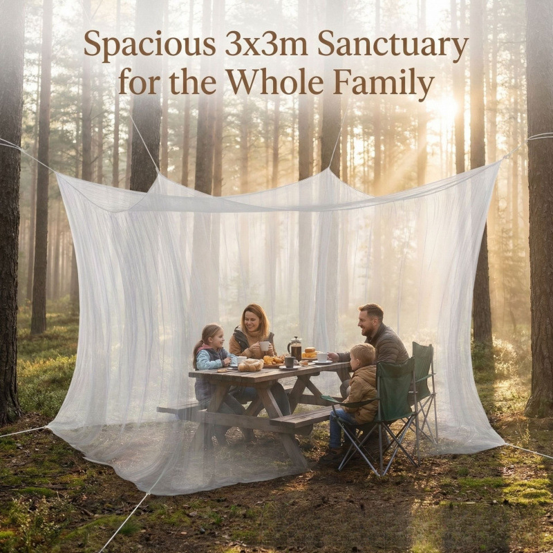 Outdoor Hanging Table Mosquito Net, Breathable Mesh Bug Screen Canopy, Foldable Insect Net For Garden Patio Picnic & Camping_voghion.com