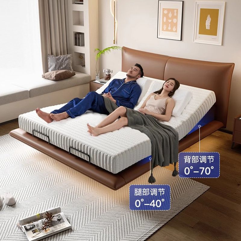 Cama de cuero simple italiana, elevación inteligente multifuncional, cama principal, cama doble moderna, simple, inteligente eléctrica. image 3