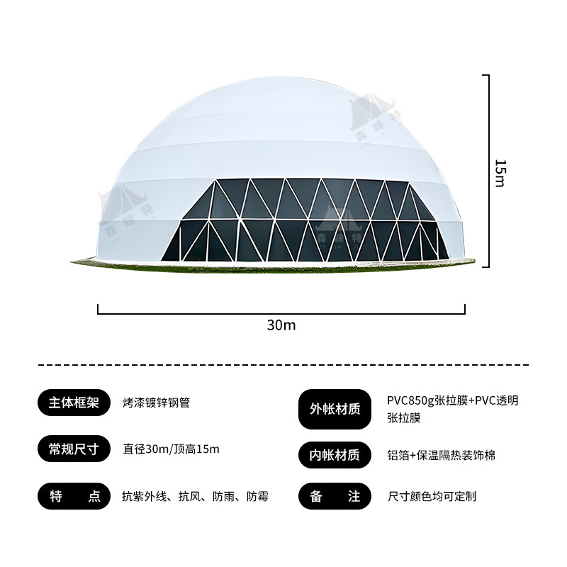 Carpa Domo Geodésico para Eventos con Estructura de Acero para Eventos al Aire Libre y Bodas image 7
