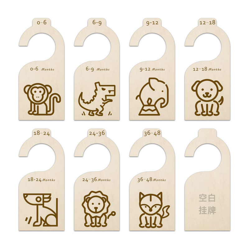 Cross-border Baby Closet Partition Blank Door Handle Pendant Newborn Clothes Spacer Brand Birthday Card Diy White Embryo