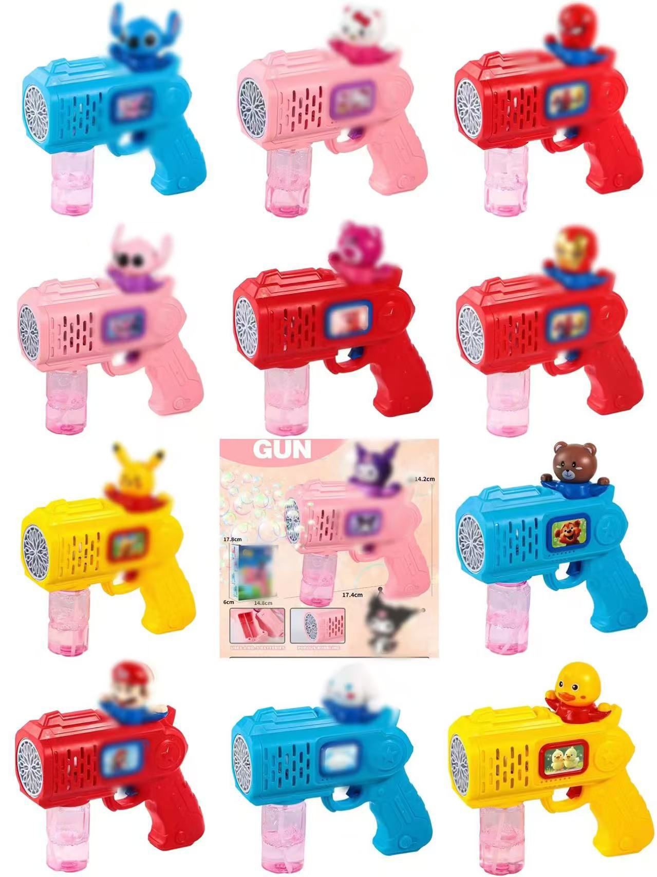 Nueva máquina de soplado de burbujas transfronteriza, rojo automático, pistola de mano para niños, juguetes automáticos para niños y niñas