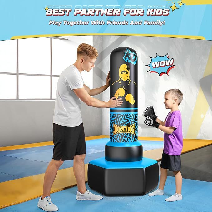Inflatable Toy Boxing Tumbler Boxing Sandbag Fitness Sandbag Freestanding Sandbag Catharsis Pillar Children's Boxing