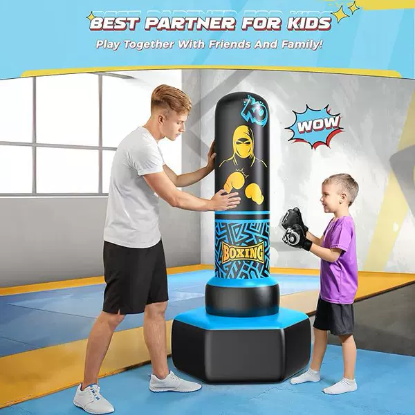 Inflatable Toy Boxing Tumbler Boxing Sandbag Fitness Sandbag Freestanding Sandbag Catharsis Pillar Children's Boxing