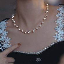小金珠淡水珍珠项链女复古法式时尚宫廷风格气质秋冬新款简约饰品