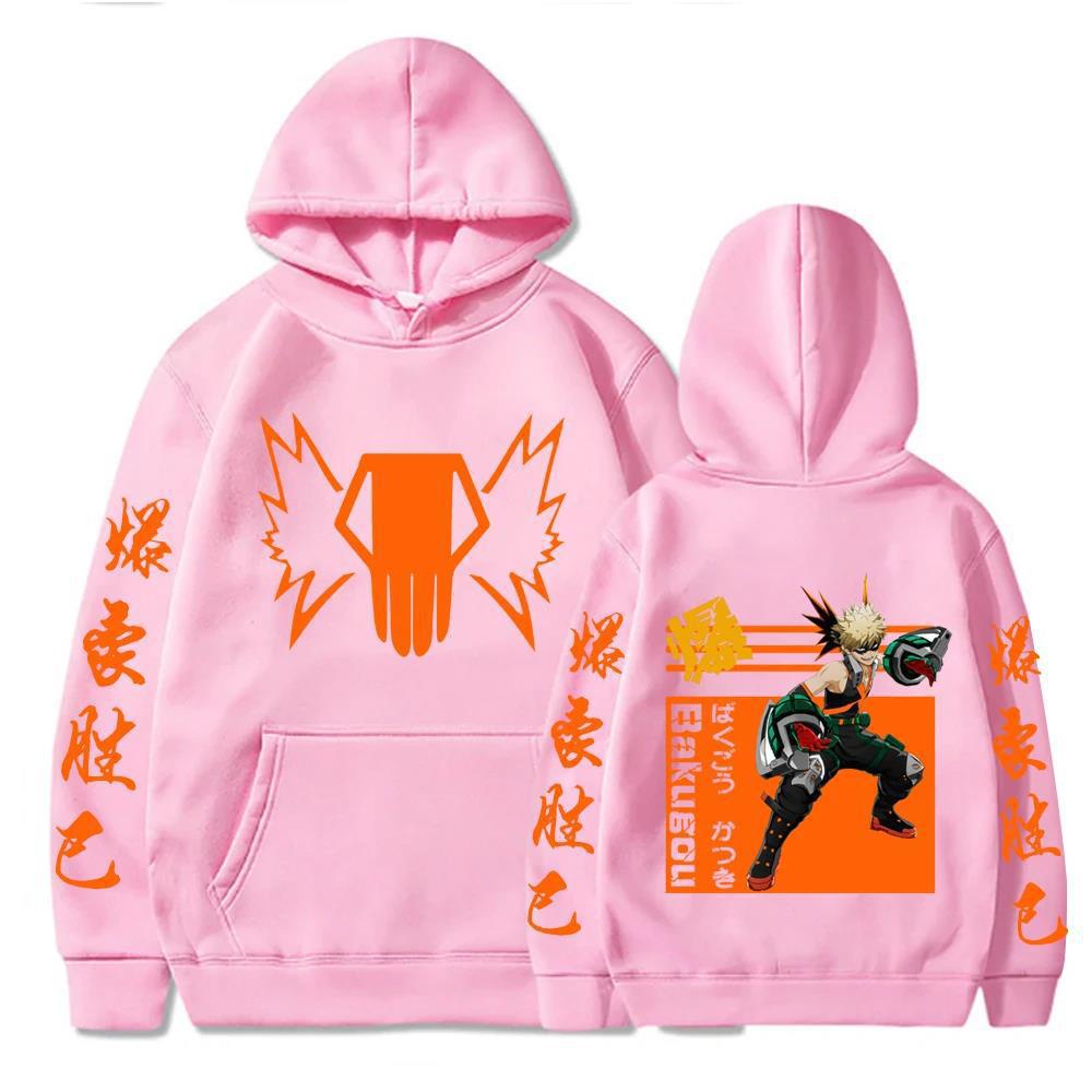 Japan Anime My Hero Academy Bakugou Katsuki Hoodies Women M