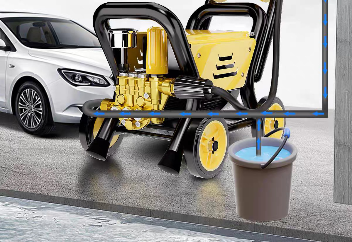 Small yellow car ultra-high pressure car washing machine 220V water gun high-power home commercial cleaning machine portable pressurized car washing