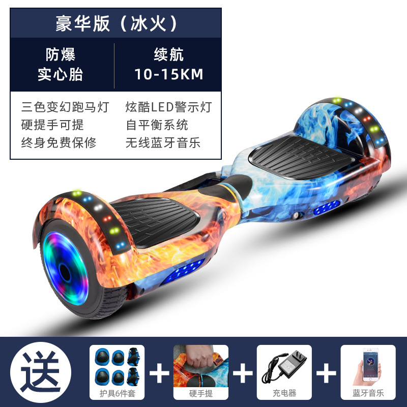 Coche de equilibrio para niños de 7 pulgadas Coche de oscilación de dos ruedas para adultos para niños Bluetooth caballo corriendo Luz Coche de equilibrio eléctrico para niños