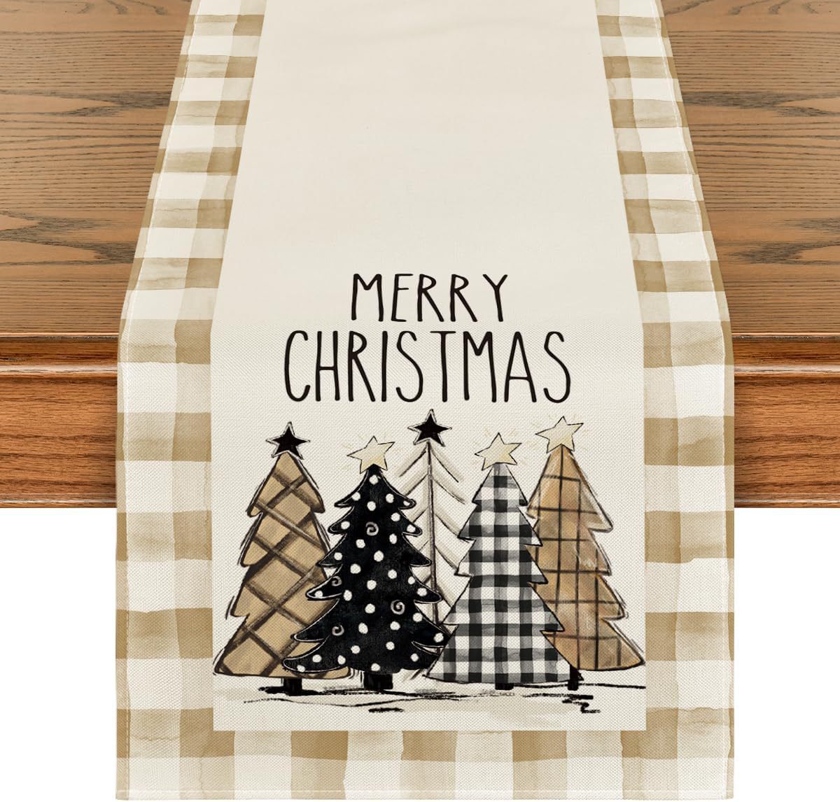 Transfronterizo 2024 Amazon nuevo árbol de Navidad festivales lino tabla bandera tabla de comedor tabla bandera de té image 16