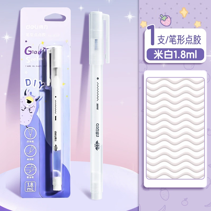 Карандаш-наклейка Dot Adhesive Pen (deli) — без следа, быстро сохнущий клей для планировщиков и рукоделия