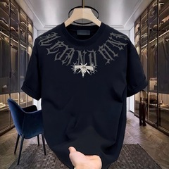 ハイエンドのアメリカの重いポンドの純綿の半袖のtシャツの男性のinsのファッションのブランドの街頭のゆったりしている上に服を着て男性のタイプの夏をtシャツします。