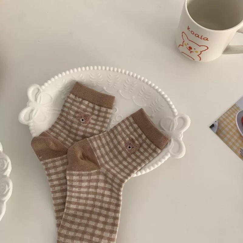 колготки‑носочки cute bear pattern, до середины икры для учащихся начальных классов, легкие 0,0535 кг