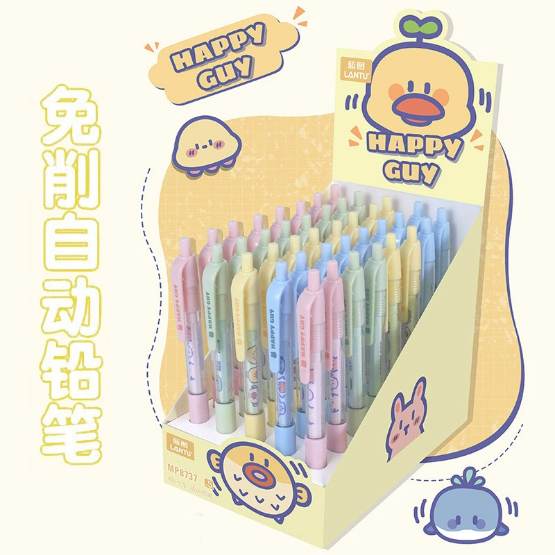 蓝图 8737 Cartoon Duck Series Automatic Pencil 0.5 Continuous Core Student 0.7 Activity Cartoon Automatic Pen No Sharpening
