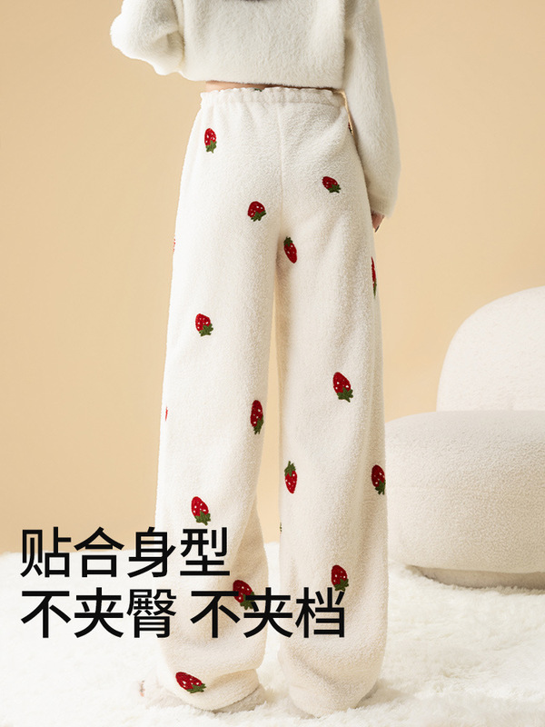 孕妇裤子女秋冬季加绒加厚外穿休闲大码胖mm居家睡裤可调节打底裤|undefined