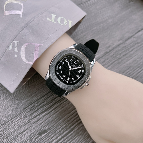 Cross-border best-selling men's blue rubber strap watch, foreign trade square parrot bomb series watch, business sports watch