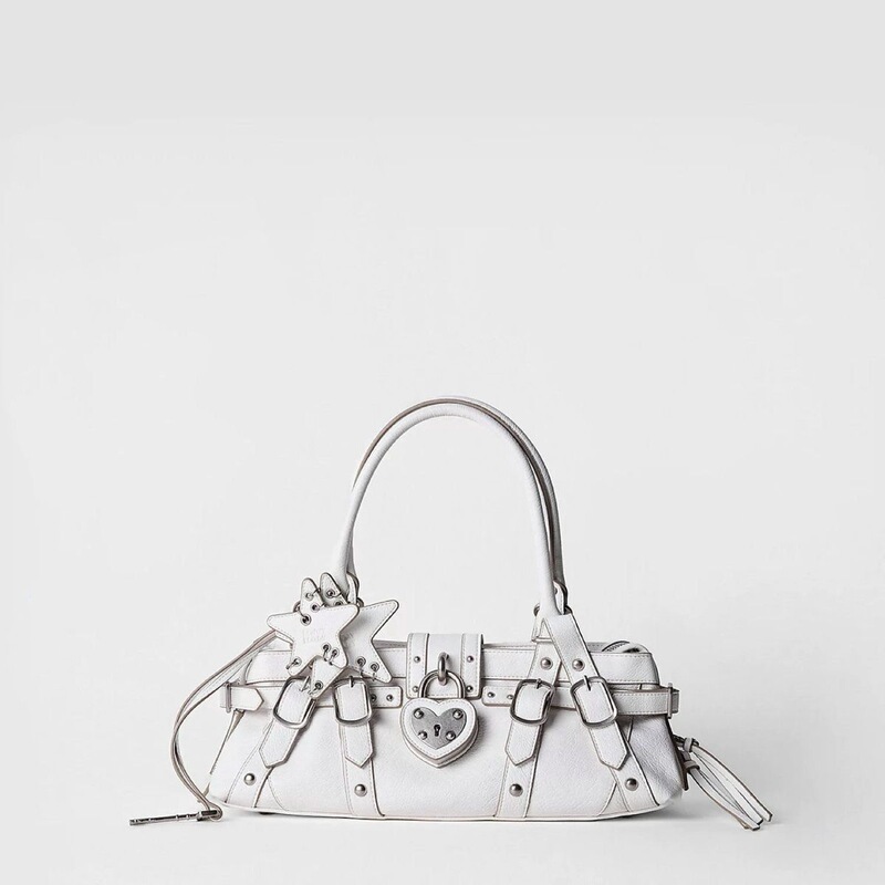 New spring and summer collection: pearl white, long-style tote bag, large capacity, suitable for commuting, with a retro design, for women