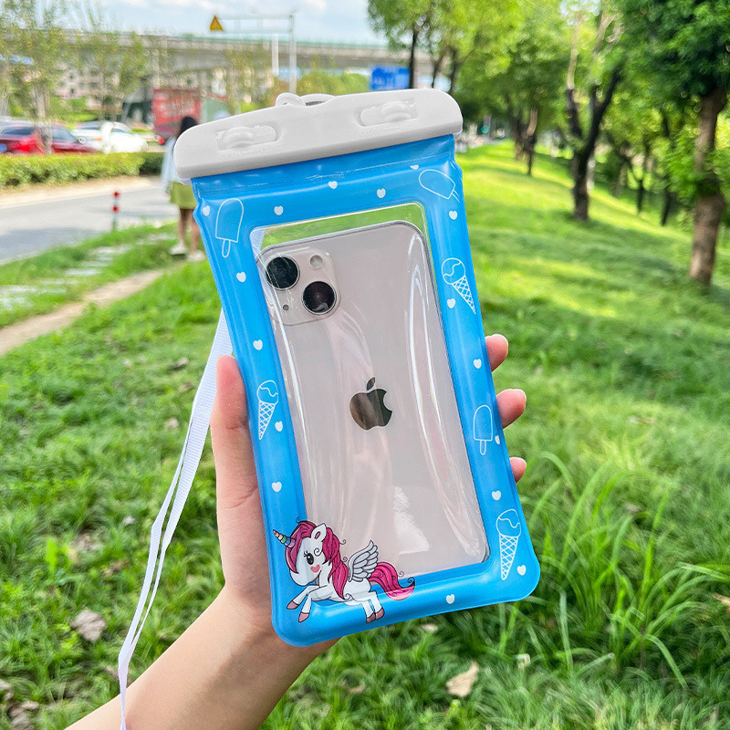 屋外フローティングエアバッグインフレータブル携帯電話防水バッグタッチスクリーン水泳透明防水携帯電話バッグ携帯電話防水バッグ|undefined