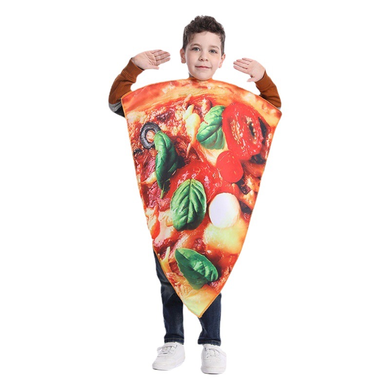 Disfraz de pizza de comida parodia para niños fiesta para niños pizza divertida cosplay de una pieza juego de disfraz de carretera