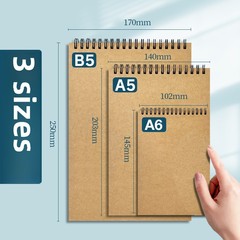 上翻牛皮線圈本b5筆記本批發A5復古牛皮紙記事本子A6口袋本子批發