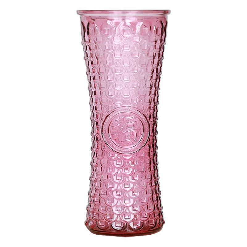 Moderno minimalista extra grande florero rojo ins estilo flor seca engrosada florero de vidrio decoración de la sala de estar