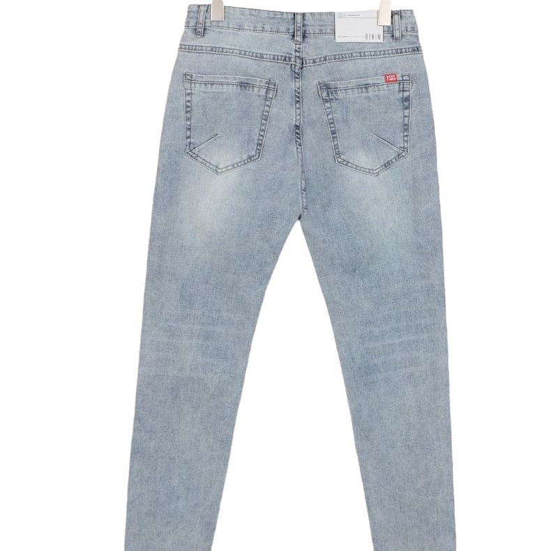 Jean brodé de luxe léger pour hommes, pantalon droit slim élastique, styles fins pour le printemps et l'automne, lavable polyvalent_voghion.com