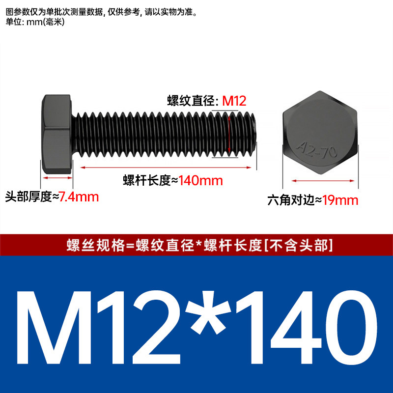Болт шестигранный Johnson M12x140