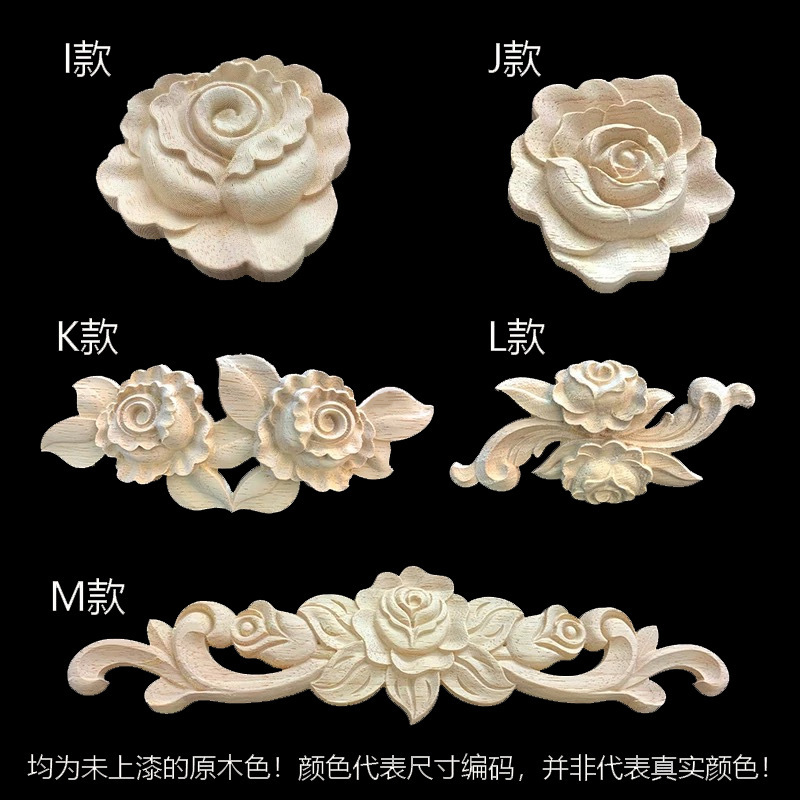 東陽の木の彫刻のヨーロッパ式の箱の花は実木のデカールコーナーのバラの家具の部品の木の花の現物を飾ります。|undefined