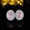 Fuchsia zirconium, advanced design earrings, trend of season, bright catchy style, wholesale
