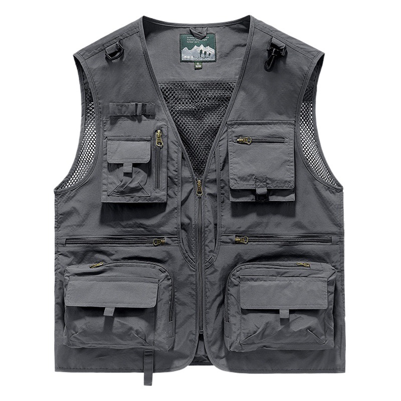 Spring and Autumn New Mesh Quick-drying Vest Men's Casual Outdoor Multi-bag Fishing Photography Vest 8512