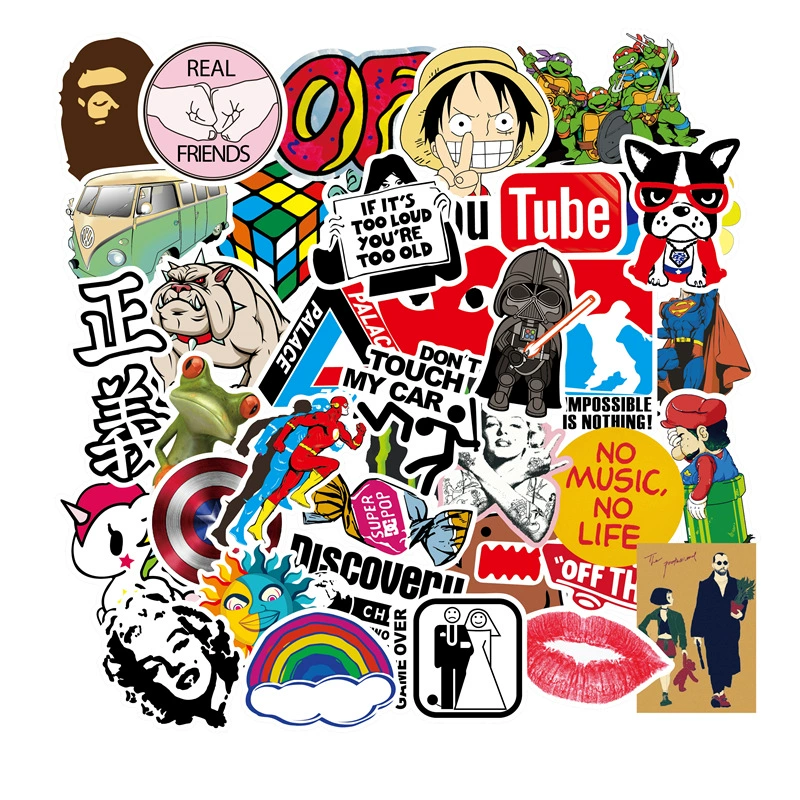 Sticker Pack City Style Graffiti — PVC Printed, 100 Unique Patterns, Assorted A–J Sets