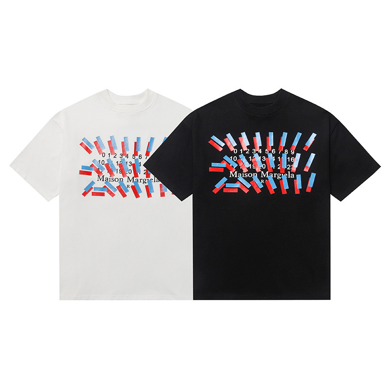 24SS 新デジタルパターンラウンドネックメンズとレディースのトレンディな半袖コットンカジュアル T シャツシリーズ|undefined