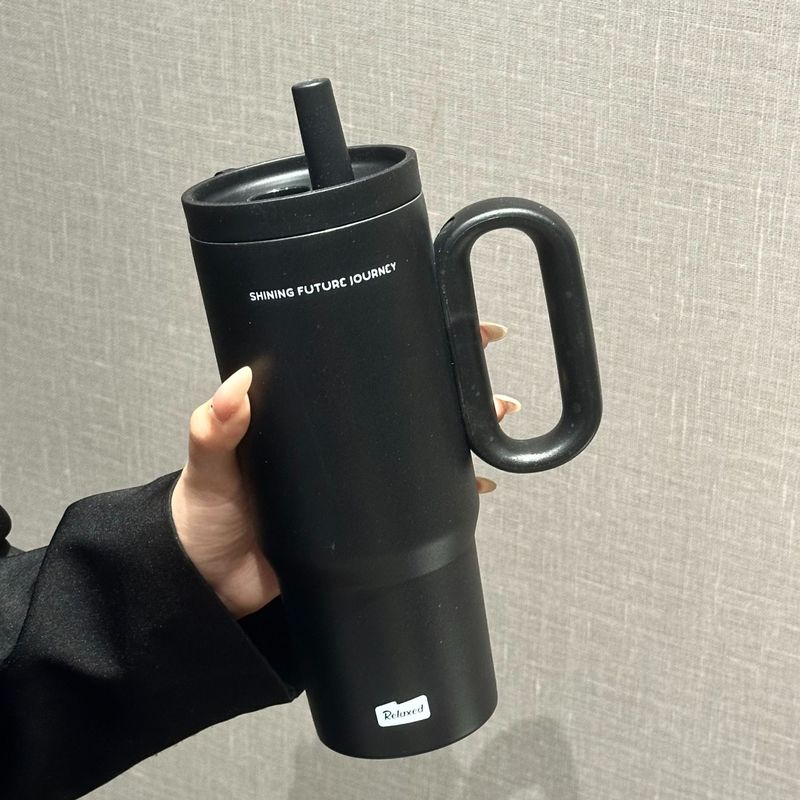 新しいアイスバーカップ、見栄えの良い316ステンレス鋼魔法瓶カップ、ハンドル付き保冷カップ、茶水分離カップ、ストローカップ|undefined