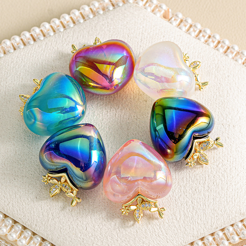 Heidi Home 3 colgantes de amor de flash fino colgantes de uñas de sombrero de mariposa colgante corazón de melocotón llavero de bricolaje accesorios de cadena de teléfono móvil lote suelto