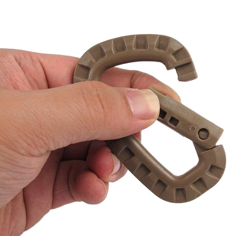 ITW ligero medio táctico al aire libre mosquetón bolso del alpinismo exterior colgante de plástico de acero gancho rápido llavero hebilla tipo D