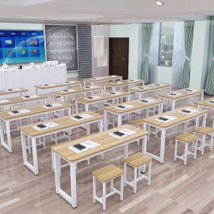 Training Table Manufacturer Direct Sales Long Table Single and Double Desks and Chairs for Primary and Secondary School Students Cram School Tutoring Training Class Desks