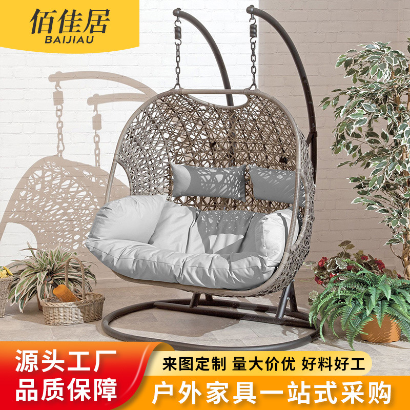 Sillas colgantes al aire libre cuna sillas de caña indoor una sola persona cesta colgante nido de pájaros impermeable protección solar jardín patio parque balcón