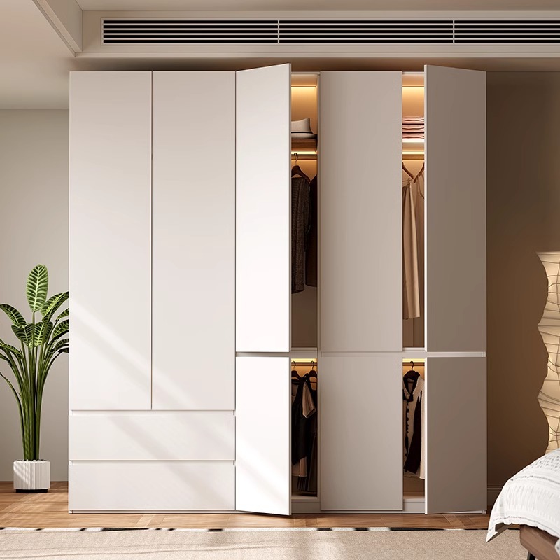 Factory Price Direct Sales Aluminum Alloy Wardrobe Home Master Bedroom Modern Simple Light Luxury Multi-Grids Multi-Layer Home Large Wardrobe