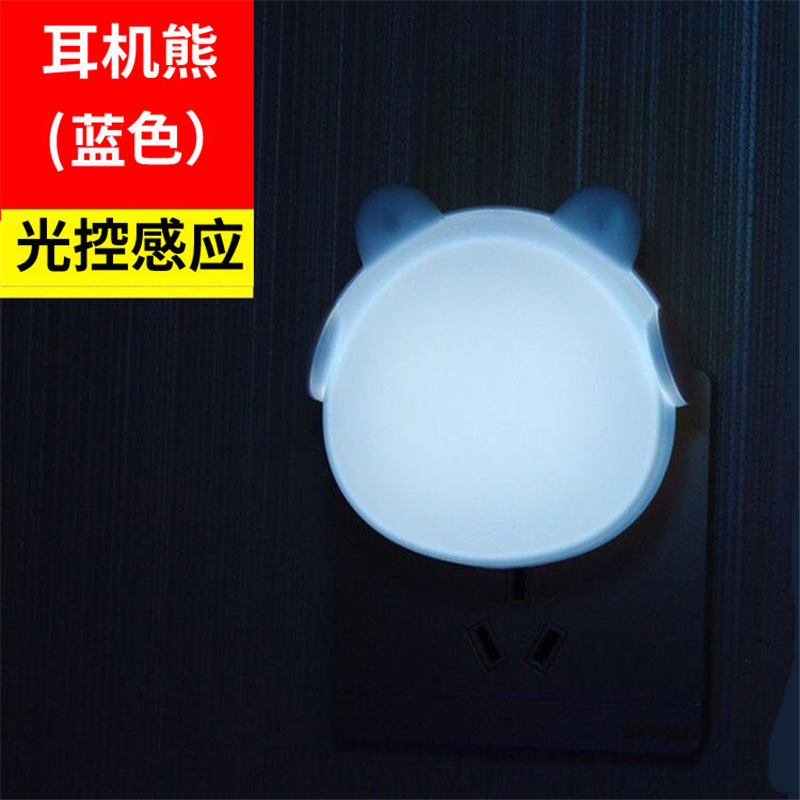 Interruptor de dibujos animados cuadrados de la lámpara transfronteriza / luz controlada por luz LED Night Light Smart Home Plug-in Headlight