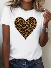 E 43691 Pattern Print T Shirt ӡ��T�� ���R�d���uͨ�W���羳