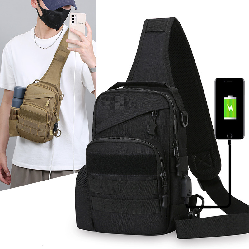 Bolso de pecho para hombres y mujeres nuevo bolso diagonal de un solo hombro al aire libre, mochila pequeña de camuflaje, bolso multifunción de ciclismo con tirachinas